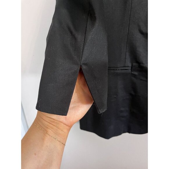 My Favorite Things Jacket L Black Tuxedo Rhinestone Neutral Preppy Mature Artsy - Picture 10 of 13